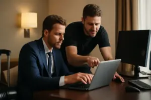 Dove trovare supporto informatico per ospiti business in trasferta? Il servizio che accelera davvero l’operatività